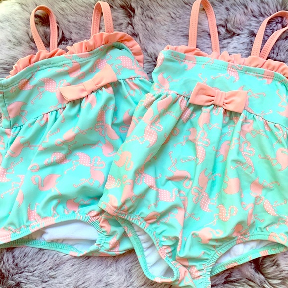 Target Other - Twins!! Flamingo swim suits